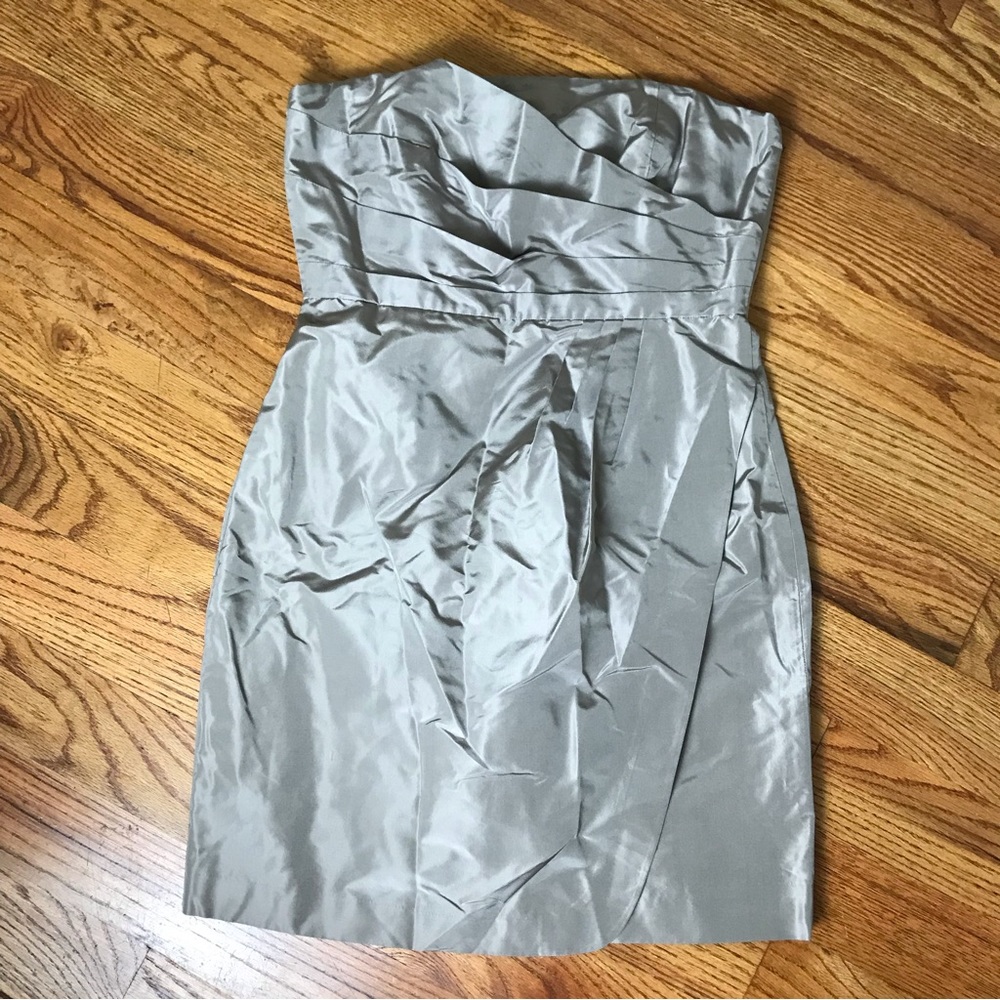 J. Crew Taupe Silk Mini Dress